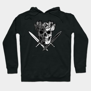 Black And White Skull And Knifes Hoodie